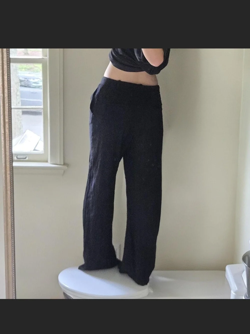 Mango Black Wide-Leg Women's Pants